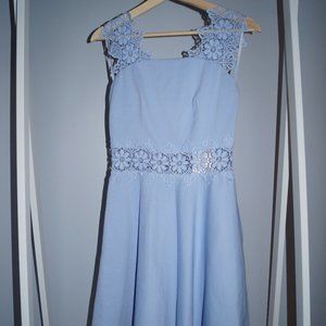 Ted Baker London Monaa Lace Trim A-Line Dress Sz 1
